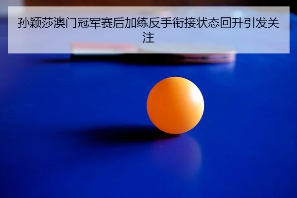 孙颖莎澳门冠军赛后加练反手衔接状态回升引发关注